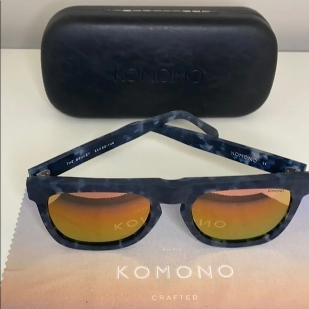 Komono Bennet Matte Indigo Demi Sunglasses blue